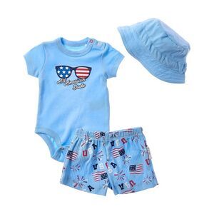 Quiltex  2Pc All American Dude Short Set, Blue